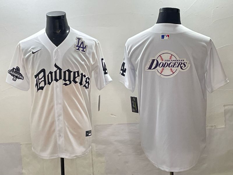 Men 2025 Los Angeles Dodgers Blank White 7th generations Joint Name Nike MLB Jersey style 024